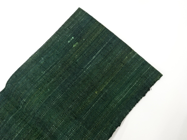  手織り真綿紬抽象模様織出し名古屋帯